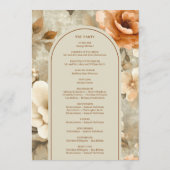 Bohemian Chic Terra Cotta Beige Sage Wedding Day Programma (Achterkant)