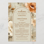 Bohemian Chic Terra Cotta Beige Sage Wedding Day Programma (Voorkant)