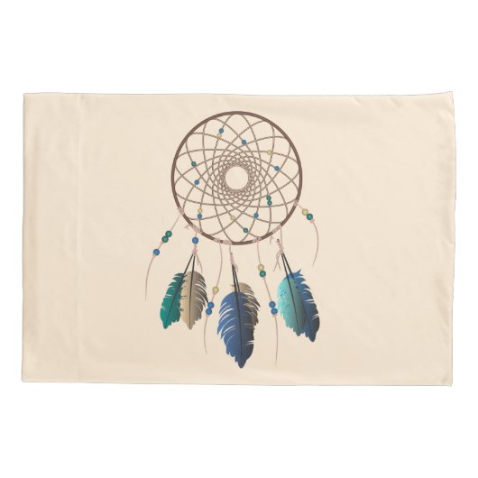 Bohemian Chic Tribal Dream Catcher Native Kussensloop (Achterkant)