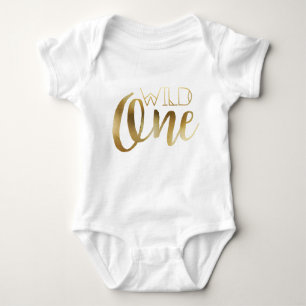 Bohemian Chic Wild One   Tribal Gold Foil Romper