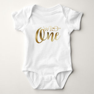 Bohemian Chic Wild One Tribale Gold Foil Romper