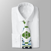 Bohemian Chintz 1 Blue Green Pin Button Stropdas (Gebonden)