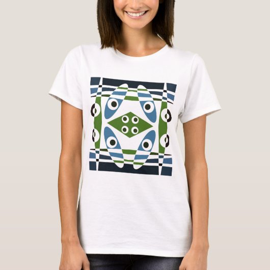 Bohemian Chintz 1 Blue Green T shirt (Voorkant)