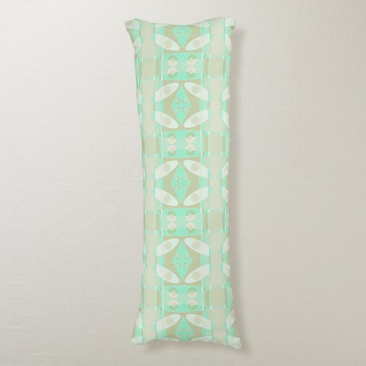 Bohemian Chintz 23 Pastel Mint Spearmint Olive Lichaamskussen (Voorkant Verticaal)