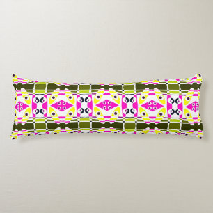 Bohemian Chintz 39 Olijfgeel Fuchsia Roze Lichaamskussen