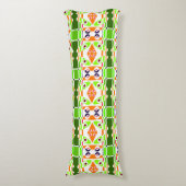 Bohemian Chintz 42 Groen Sinaasappel Lichaamskussen (Voorkant Verticaal)