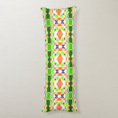 Bohemian Chintz 42 Groen Sinaasappel Lichaamskussen (Achterkant (Verticaal))