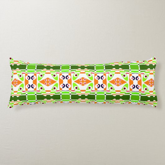 Bohemian Chintz 42 Groen Sinaasappel Lichaamskussen (Voorkant)