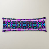 Bohemian Chintz 48 Paarse Blauw Zwart Lichaamskussen (Achterkant)