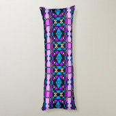 Bohemian Chintz 48 Paarse Blauw Zwart Lichaamskussen (Achterkant (Verticaal))