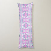 Bohemian Chintz 53 Pastel Pink Periwinkle Lichaamskussen (Achterkant (Verticaal))