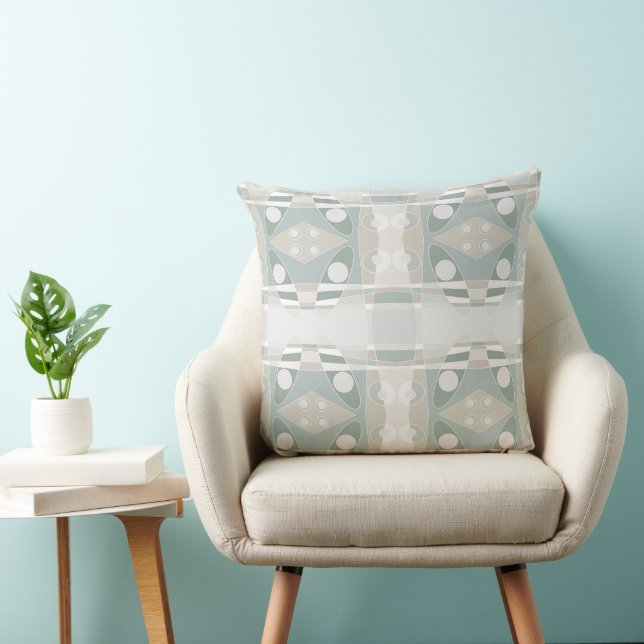 Bohemian Chintz 72 Neutraal Bruin Groen Kussen (Stoel)