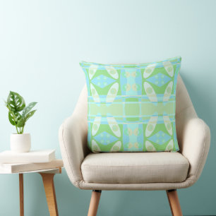Bohemian Chintz 77 pastel blauw groen Kussen