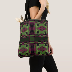 Bohemian Chintz 81 Stoffig Magenta Groen Draagtas