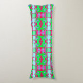 Bohemian Chintz 93 Groen Rood Roze Periwinkle Lichaamskussen (Voorkant Verticaal)