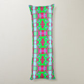 Bohemian Chintz 93 Groen Rood Roze Periwinkle Lichaamskussen (Achterkant (Verticaal))