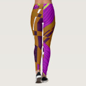 Bohemian Chintz Illustratie Verbrande Sinaasappel  Leggings (Achterkant)