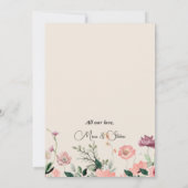 Bohemian chique bloemenbruiloft bedankje bedankkaart (Achterkant)