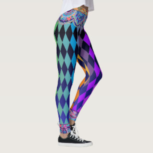 Bohemian Circus Midnight Blue Jester Leggings