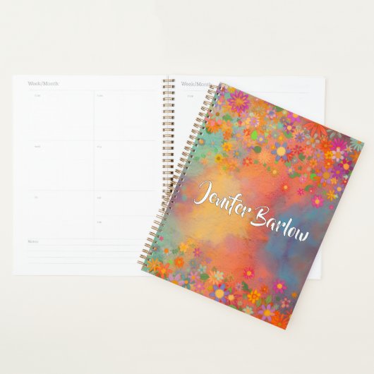 Bohemian colourful floral whimsical Planner (Devant avec enveloppe)
