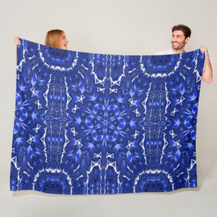 Bohemian Country Daisy 2 Blauwe Bloemen Gezellig Fleece Deken