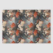 Bohemian Craft Blauwgroen  Georgische Boho Vogels Tissuepapier (Voorkant)