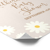 Bohemian Daisy Floral Baby shower Affiche de bienv (Coin)