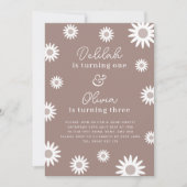 Bohemian Daisy Joint Invitation d'anniversaire (Devant)