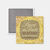 Bohemian  Damask Lace Save the Date Magnet Magneet (Voorkant / Achterkant)