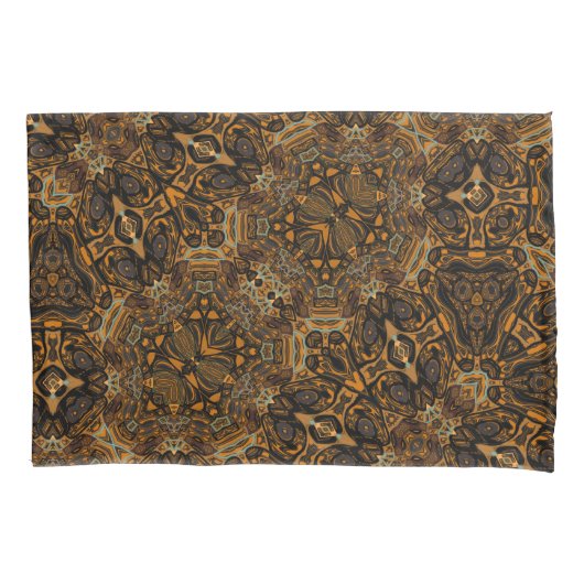Bohemian Dark Brown Pattern Kussensloop (Voorkant)