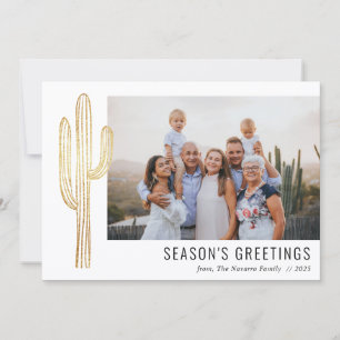 Bohemian Desert Cactus Family Photo Holiday Card Feestdagenkaart