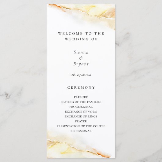 Bohemian Desert Waterverf Wash Bruiloft Programma (Voorkant)