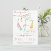 Bohemian Dream Catcher Baby Girl Shower Invitation (Debout devant)