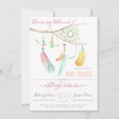 Bohemian Dream Catcher Baby Girl Shower Invitation (Devant)