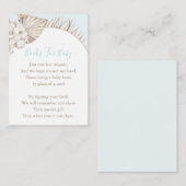 Bohemian Dried Palm Book for Baby Boy Shower Informatiekaartje (Voorkant / Achterkant)