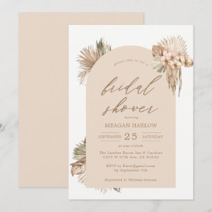 Bohemian Dried Palm Leaves Vrijgezellenfeest Invit Kaart