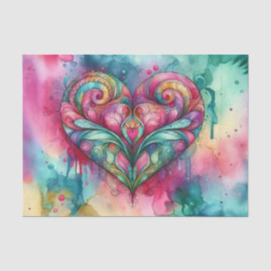 Bohemian Drippy Waterverf Heart ontkoppelpapier Tissuepapier