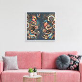 Bohemian Elegance Vogels in Harmony Canvas Art Wal (Insitu (Woonkamer))
