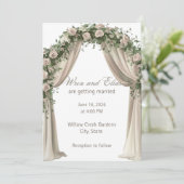 Bohemian Elegance Wedding Invitation  Kaart (Staand voorkant)