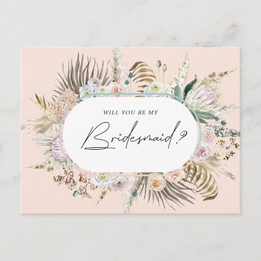 Bohemian Elegant Floral bruidsmeisje uitnodiging (Voorkant)