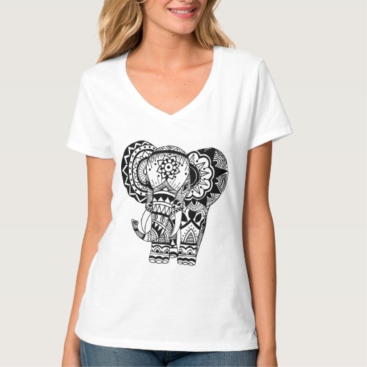 Bohemian Elephant Tee Shirt (Voorkant)