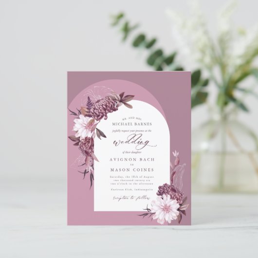 Bohemian Engels Lavendel Herfst Arch Budget Bruilo (Staand voorkant)