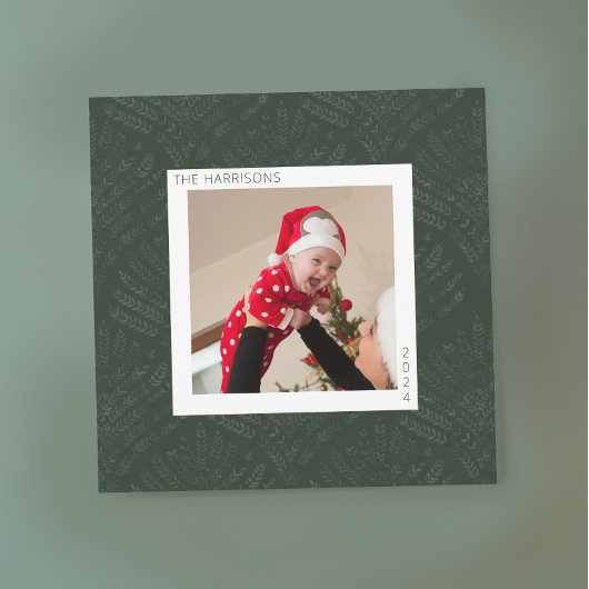 Bohemian Evergreen Fern Modern Minimalist Feestdagenkaart