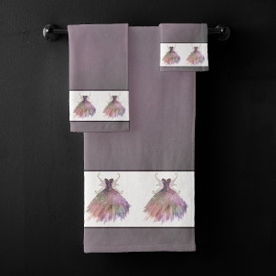 Bohemian Fairy Ball Gown Gedempte Ombre-wijnglan Bad Handdoek