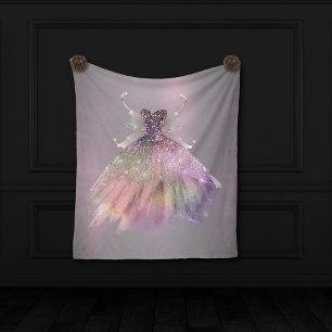 Bohemian Fairy Ball Gown Gedempte Ombre-wijnglan Fleece Deken