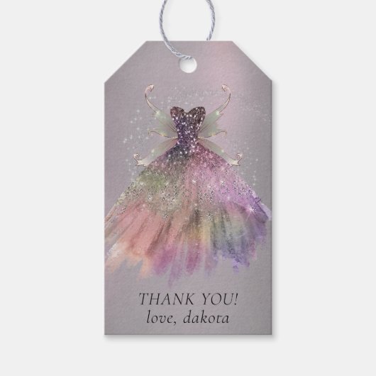 Bohemian Fairy Ball Gown | Muted Ombre Dank u Cadeaulabel (Voorkant)