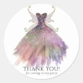 Bohemian Fairy Ball Gown | Muted Ombre Dank u Ronde Sticker (Voorkant)