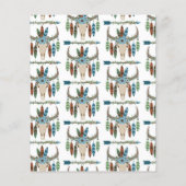 Bohemian Feathers Dreamweaver Blue Antler Arrow Flyer (Achterkant)