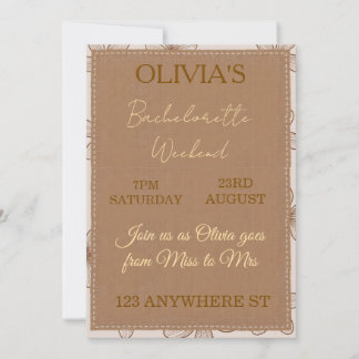 Bohemian Floral Bachelorette Party Invitation Kaart