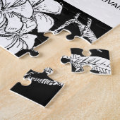 Bohemian Floral Black White Modern Save the Date Legpuzzel (Zijkant)